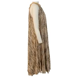 Autre Marque-Missoni Beige  / braun / Goldenes Neckholderkleid mit Zickzackmuster -Braun