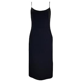 Autre Marque-Moschino Abito midi in crêpe nero senza maniche-Nero