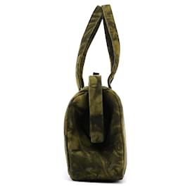 Prada-PRADA Handbags Suede Green Cleo-Green