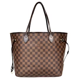 Louis Vuitton-Louis Vuitton Damier Ebene Monogram Neverfull MM Shopper Bag-Brown