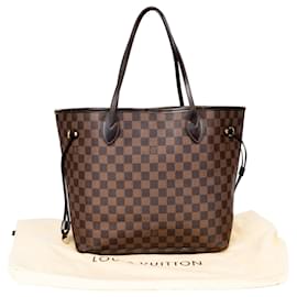 Louis Vuitton-Louis Vuitton Damier Ebene Monogram Neverfull MM Shopper Sac-Marron