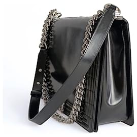 Chanel-Chanel Boy Large shoulder bag in black leather-Black