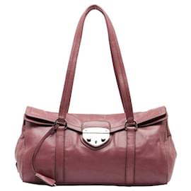 Prada-Prada Leather City Easy Bag Lederhandtasche in gutem Zustand-Andere