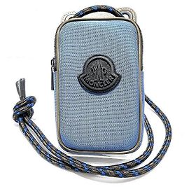 Bolsa de ombro com bolsa de couro de náilon Moncler em ótimo estado Azul