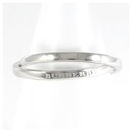 Burberry-Burberry Platinum & Diamond Logo Ring  Metal Ring in Excellent condition-Other