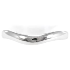 Mikimoto-Mikimoto Platin Crurved Ring Metallring in ausgezeichnetem Zustand-Andere