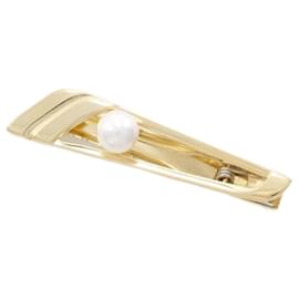 Mikimoto-Mikimoto 18K Pearl Tie Pin Metal Otro en excelentes condiciones-Otro