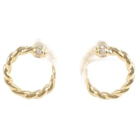 Autre Marque-18K Diamond Twisted Earrings-Other