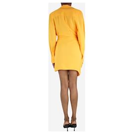 Jacquemus-Vestido camisero fruncido naranja - talla UK 6-Naranja