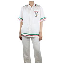 Casablanca Camicia stampata in seta bianca - taglia S Bianco