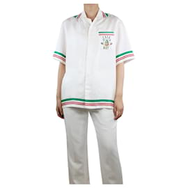 Casablanca-White silk printed shirt - size S-White