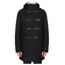 Abrigo Duffle de lana fieltrada de lujo de Dior. Negro