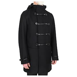 Dior-Manteau caban en laine feutrée de luxe Dior-Noir
