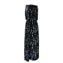 Club Monaco Maxikleid aus Seide mit Blumenmuster Schwarz Schwarz Mehrfarben