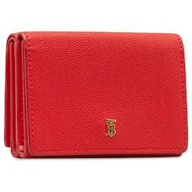 Burberry-Burberry Red TB Leather Small Wallet-Red