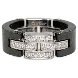 Cartier-Cartier Silver 18K Maillon Panthere Diamond Ring-Black,Silvery