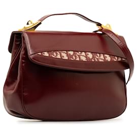 Dior-Bolso satchel oblicuo de cuero rojo Dior-Roja,Otro