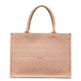 Dior-Bolsa de livro bordada Cannage média rosa Dior-Rosa