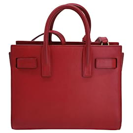 Saint Laurent-Saint Laurent Sac de Jour Nano en piel de becerro Roja-Roja