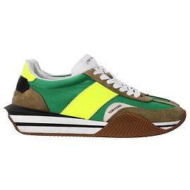 Tom Ford James Baskets à finitions en caoutchouc en toile et daim vertes Vert