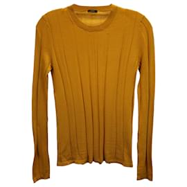 Joseph-Joseph Ribbed Long Sleeve Top in Yellow Wool-Yellow