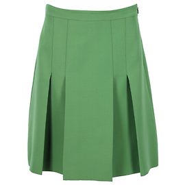 Falda Gucci Plisada De Lana Verde Verde