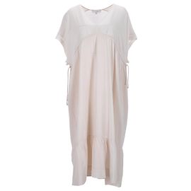 Iro V-Ausschnitt Midikleid aus weißer Viskose  Weiß
