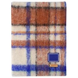 Autre Marque-Check Scarf - Ader Error - Wool - Ivory-Brown,Beige
