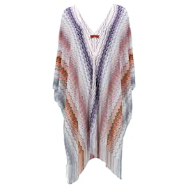 Missoni-Missoni Fringed Striped Crochet-Knit Wrap in Multicolor Viscose-Other,Python print