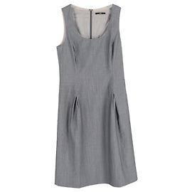 Hugo Boss Sleeveless Shift Dress in Grey Wool Grey