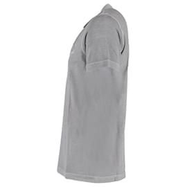 Stone Island-Stone Island Short-Sleeve Polo Shirt in Grey Cotton-Grey