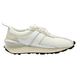 Lanvin-Lanvin Bumper Running Sneakers in Cream Polyester-White,Cream