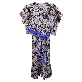 Diane Von Furstenberg-Abito midi Diane von Furstenberg Annabeth in cotone floreale-Blu