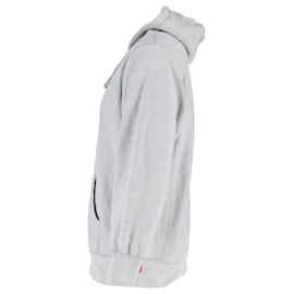 Supreme-Supreme Cross Box Logo Hooded Sweatshirt in Grey Cotton-Grey