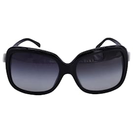 Chanel-Chanel Bow-Detail Square Sunglasses in Black Plastic-Black
