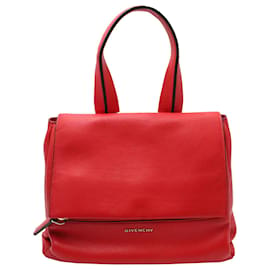 Givenchy-Givenchy Pandora Flap Top Handle Bag in Red Leather-Red