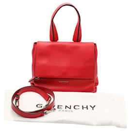 Givenchy-Bolso con asa superior con solapa Pandora de Givenchy en cuero rojo-Roja