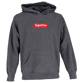 Sudadera con capucha Supreme Box Logo de algodón gris Gris