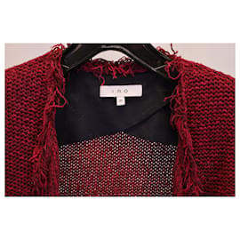 Iro-Iro Open Jacket in Red Cotton-Red