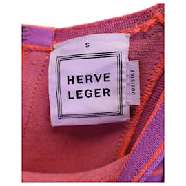Herve Leger-Herve Leger Striped Mini Dress in Purple Rayon-Purple