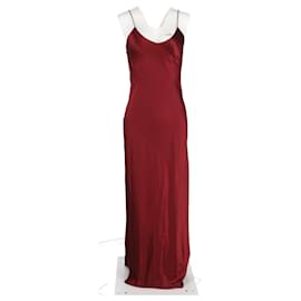 Nili Lotan-Vestido Maxi Slip Nili Lotan Cami em Seda Vermelha-Vermelho