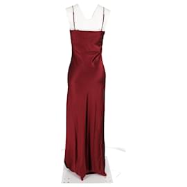 Nili Lotan-Vestido Maxi Slip Nili Lotan Cami em Seda Vermelha-Vermelho