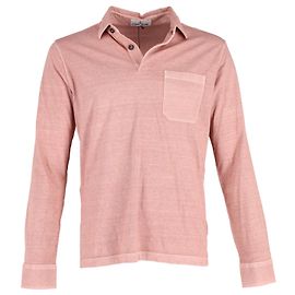 Polo Stone Island de manga larga en algodón rosa Rosa