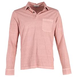 Stone Island-Stone Island Long-Sleeve Polo Shirt in Pink Cotton-Pink