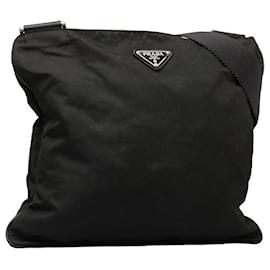 Prada-Prada Tessuto Messenger Crossbody Bag Bolso de hombro de lona en excelentes condiciones-Otro