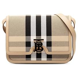 Burberry-Burberry Nova Check TB Bag Cotton Shoulder Bag in Excellent condition-Other