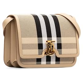 Burberry-Burberry Nova Check TB Bag Schultertasche aus Baumwolle in-Andere