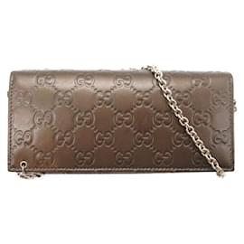 Gucci-Gucci Guccissima Wallet on Chain  Crossbody Bag Leather 224262 in-Other