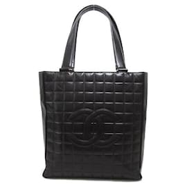 Chanel-Chanel CC Chocolate Bar Tote Bag Sac cabas Cuir en bon état-Autre