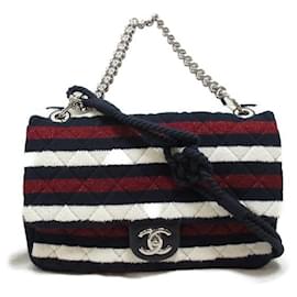 Chanel-Chanel CC Jersey Bolsa com aba de corda Bolsa crossbody de algodão em-Outro